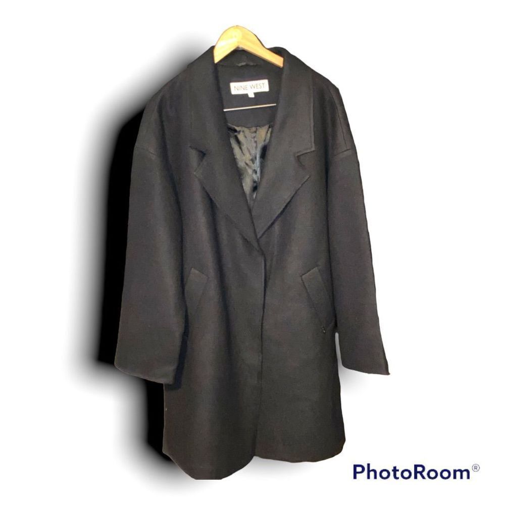 NWOT Nine West Notch Collar Soft Wool Blend Coat